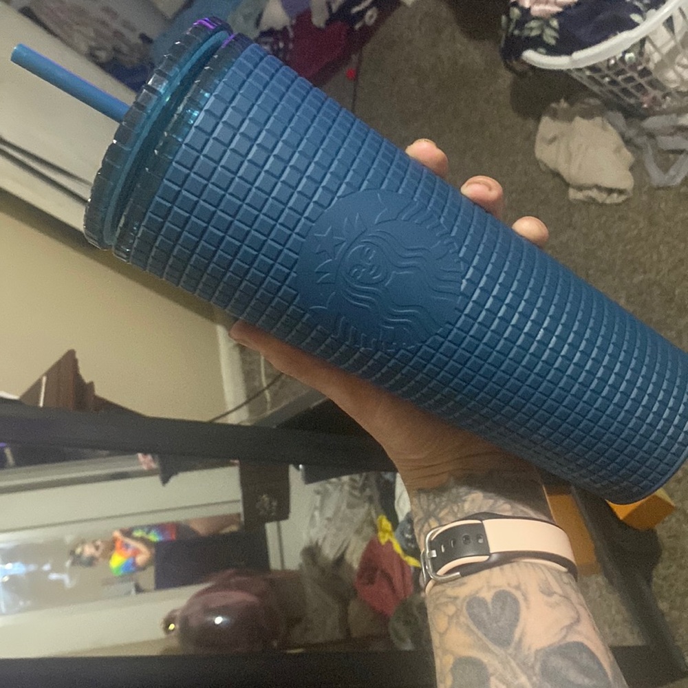 Blue starbucks cup